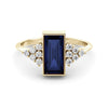 Art deco ring with sapphire and diamonds