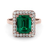 Emerald ring 3.82 carat HALO diamonds