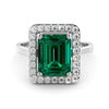 Emerald ring 3.82 carat HALO diamonds