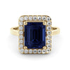 Sapphire ring 3.82 carat HALO diamonds