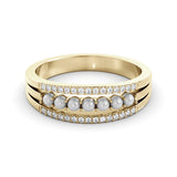 A classic diamond and pearl ring