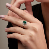 "Diana" emerald and diamond ring