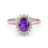 "Diana" amethyst and diamond ring