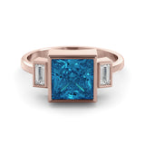 Vintage London blue topaz ring