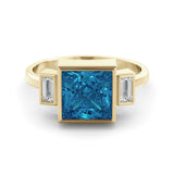 Vintage London blue topaz ring