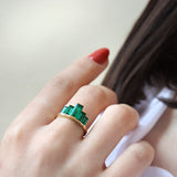 Emerald pyramid ring