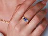 Sapphire-Moissanite baguette ring