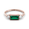 Emerald-Moissanite baguette ring