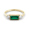 Emerald-Moissanite baguette ring