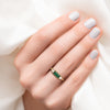 Emerald-Moissanite baguette ring