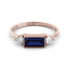 Sapphire-Moissanite baguette ring