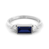 Sapphire-Moissanite baguette ring