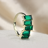 Asymmetric emerald ring