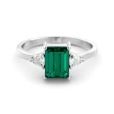 Emerald - Moissanite ring