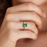 Emerald - Moissanite ring