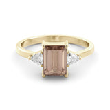 Morganite and Moissanite ring