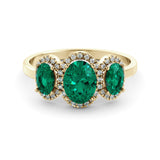 2.35 carat emerald and diamond ring