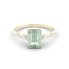 טבעת אקוומארין ירוקה ויהלומים Daniella