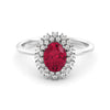 Spectacular Halo ruby ​​and diamond ring