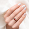 Spectacular Halo ruby ​​and diamond ring