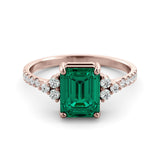 Emerald and Diamond "Carla" ring