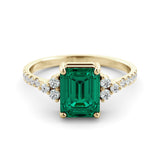 Emerald and Diamond "Carla" ring