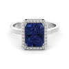 Halo diamond ring sapphire 3.01 carat