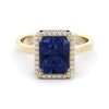 Halo diamond ring sapphire 3.01 carat