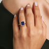 Halo diamond ring sapphire 3.01 carat