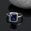 Halo diamond ring sapphire 3.01 carat