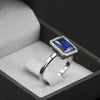 Halo diamond ring sapphire 3.01 carat