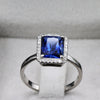 Halo diamond ring sapphire 3.01 carat