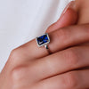 Halo diamond ring sapphire 3.01 carat