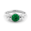 Green Moissanite - Diamonds ring