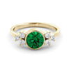 טבעת מוסונייט ירוק ויהלומים